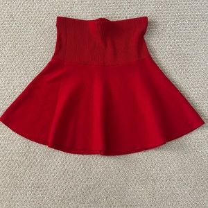 Zara basic strapless peplum top, red, size s